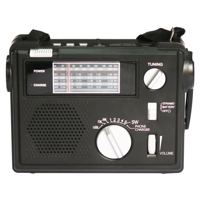 радио с фонариком и динамо