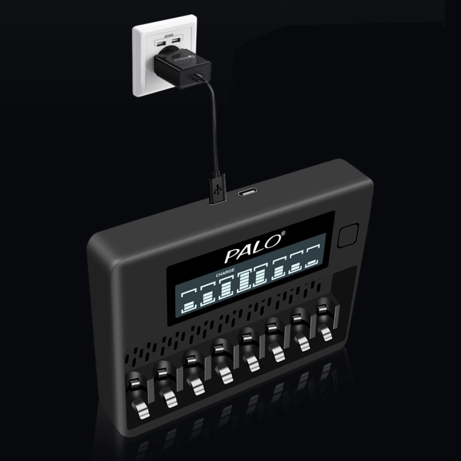 зарядка юсб з lcd дисплеєм для акумуляторів