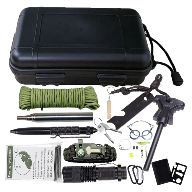 набір виживальника в кейсі з паракордом