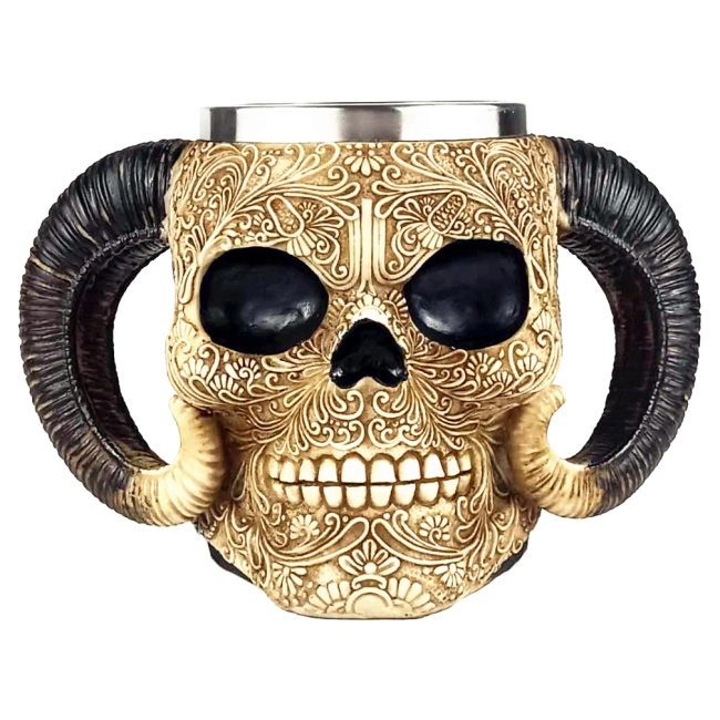 кухоль череп з рогами