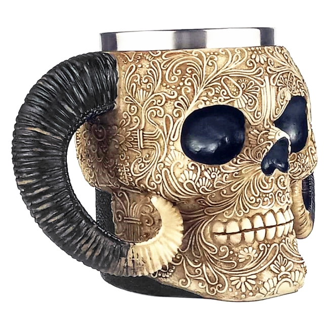 купити кухоль череп з рогами