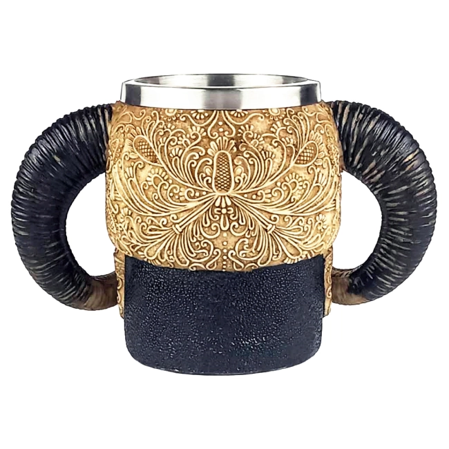 чашка череп з рогами