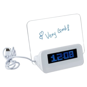 светящийся led будильник с доской для записей
