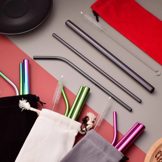 набір трубочок з нержавіючої сталі