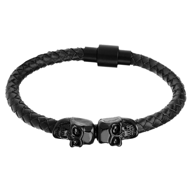чоловічий браслет на руку з черепами