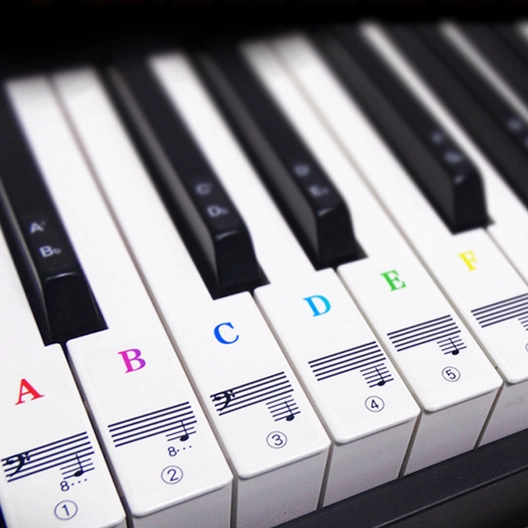 наклейки нот для пианино