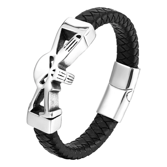 чоловічий браслет на руку з черепом