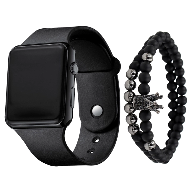 мужской набор часы с браслетом