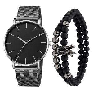 Подарочный мужской набор браслет с часами мужской набор браслет с часами