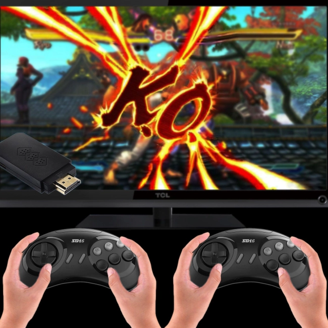 игровая приставка 16 бит с беспроводными джойстиками