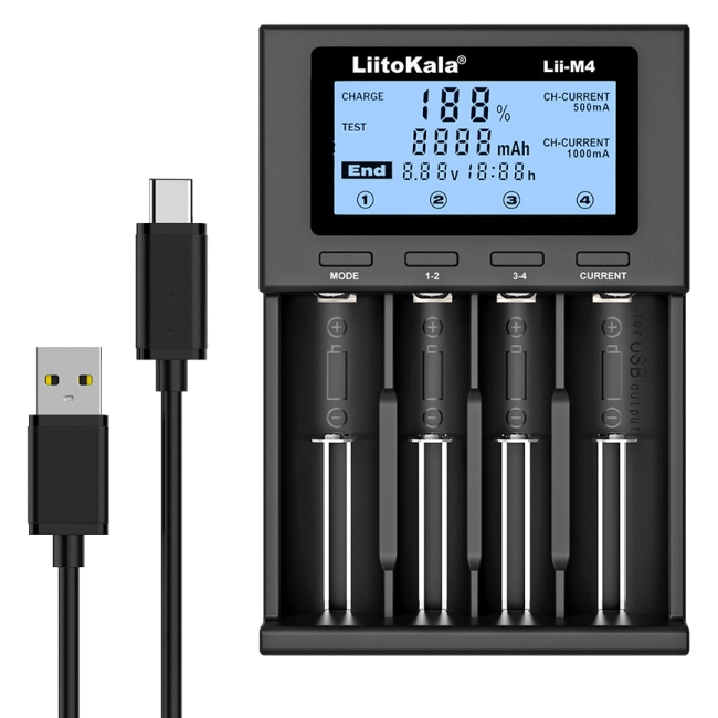 зарядное устройство для аккумуляторов 18650 с дисплеем