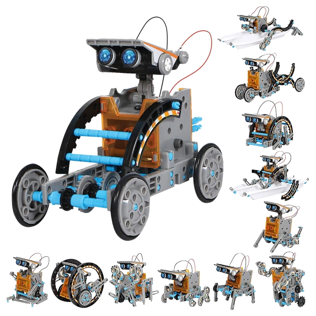 робот конструктор на солнечной батарее 12 в 1