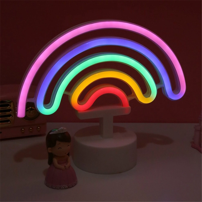 неоновый светильник радуга