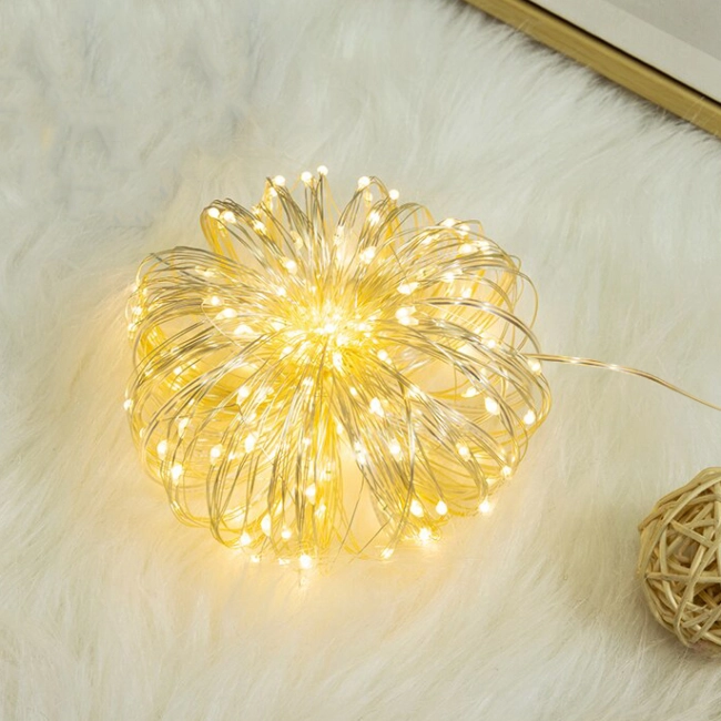 led гирлянда проволока usb с пультом