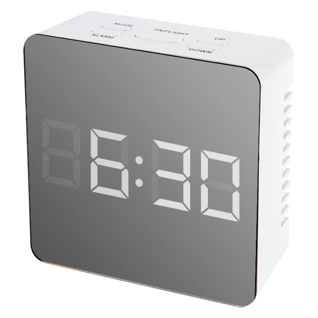 зеркальные настольные часы с термометром