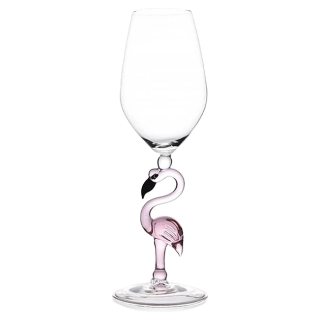 бокал для вина с фламинго