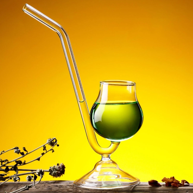 келих із трубочкою скляною