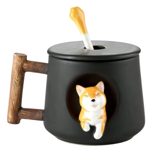 чашка с собакой и ложкой