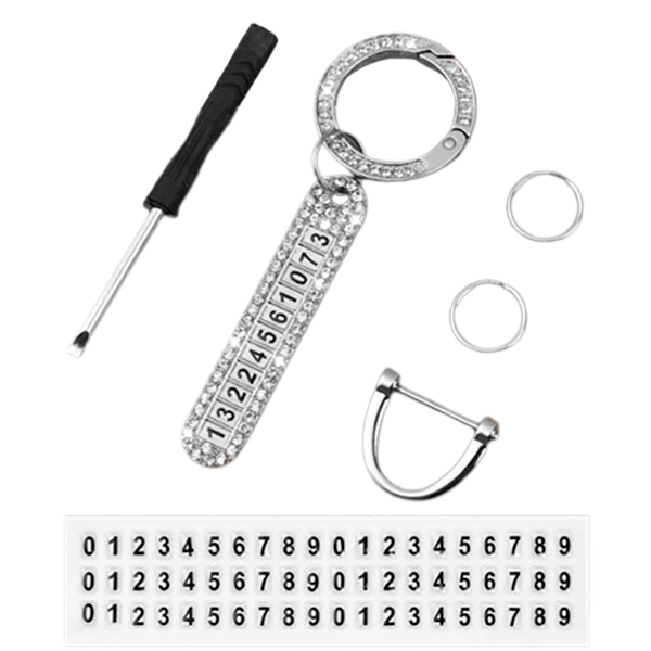 брелок на ключи с номером телефона