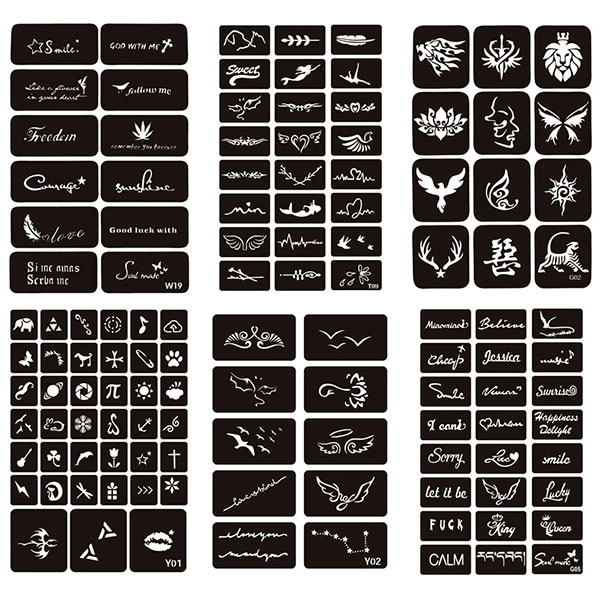 трафареты для тату хной