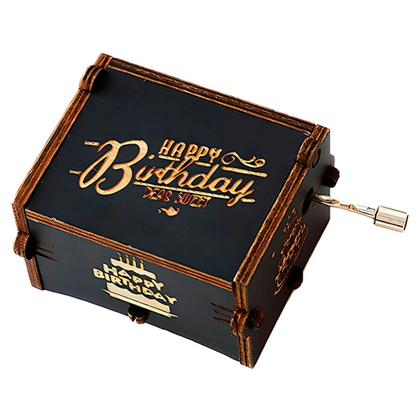 музыкальная деревянная шкатулка С днем рождения