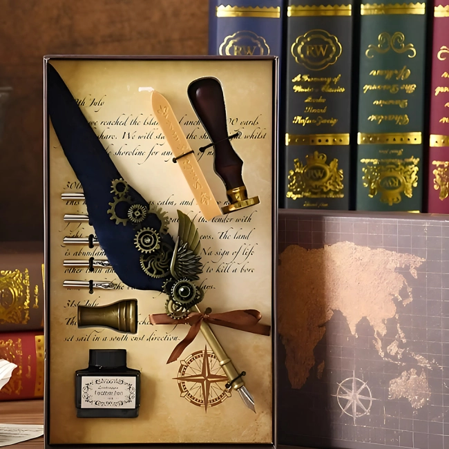 набір з перовою ручкою для письма