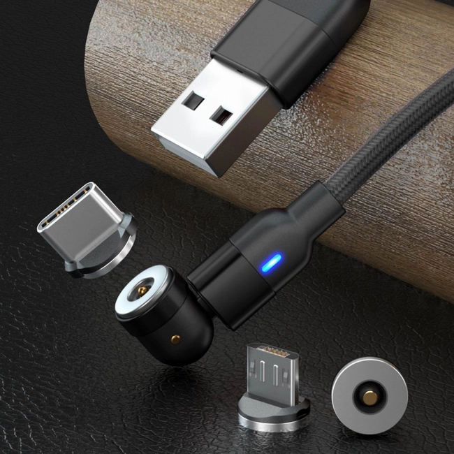 кабель поворотный micro-usb type c lightning