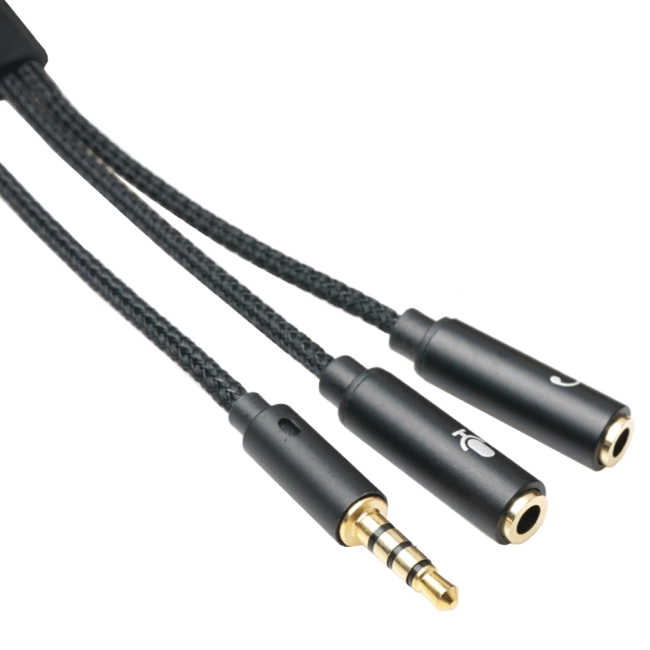 аудіо-розгалужувач для мікрофона та навушників