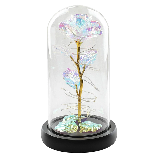 купити троянду в колбі з підсвічуванням