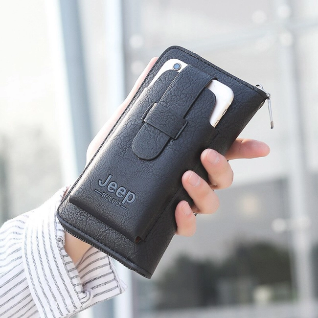 мужской кошелек с отделением для телефона