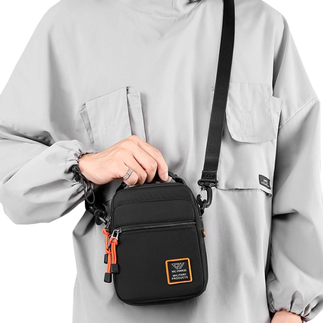чоловіча сумка-месенджер на блискавці