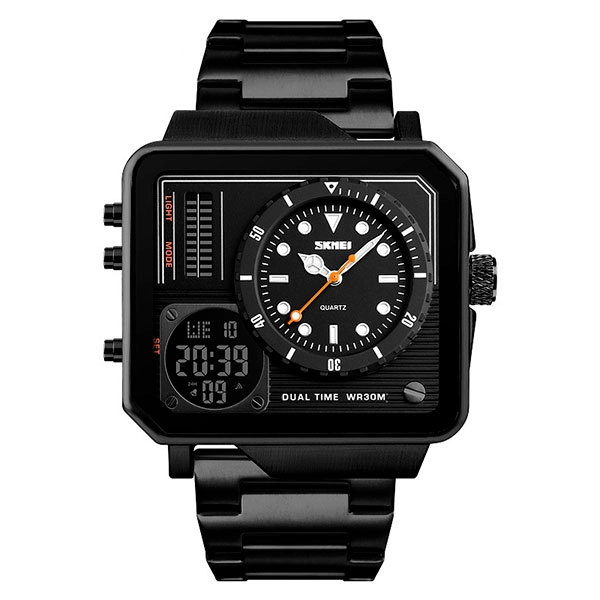 чоловічий годинник з подвійним циферблатом