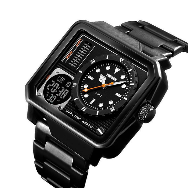 кварцовий годинник з подвійним циферблатом