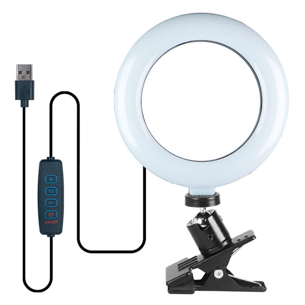 кольцевая лампа на прищепке