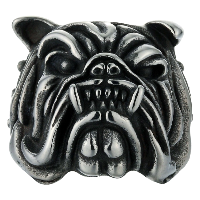 мужское кольцо бульдог