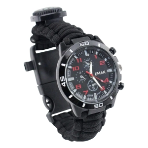 Годинник тактичний з паракордом, компасом і термометром годинник тактичний з паракордом