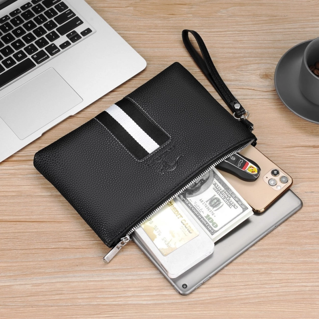 мужской кошелек клатч на молнии