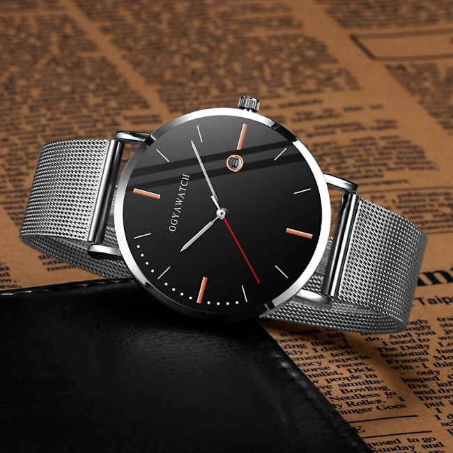 часы мужские с металлическим ремешком на руку