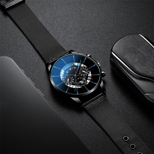 кварцовий чоловічий годинник з металевим ремінцем