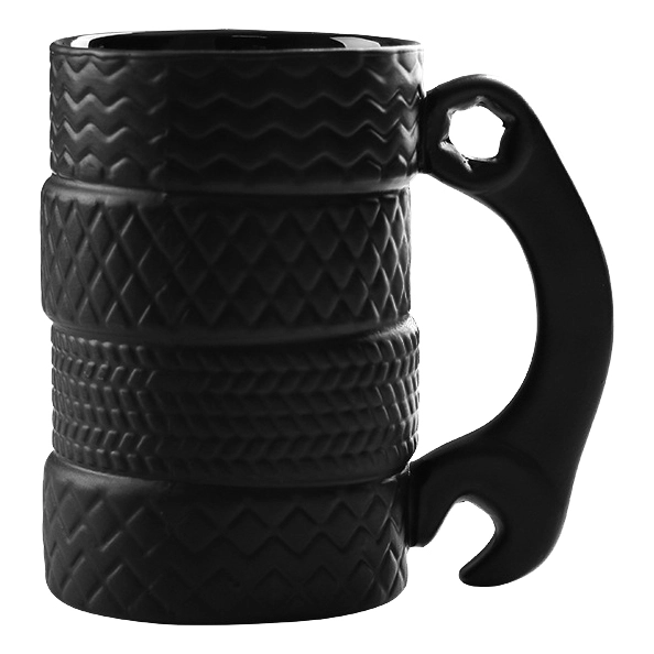 кружка в виде шин с ключом