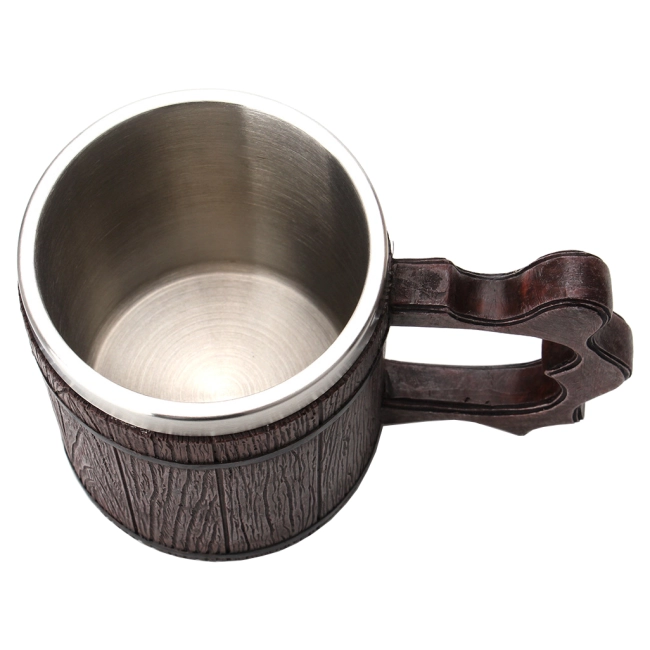 кружка в форме деревянной бочки