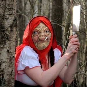 Маска куряча бабуся на Хелловін маска куряча бабуся