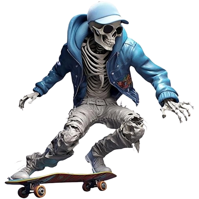 скелет на скейті