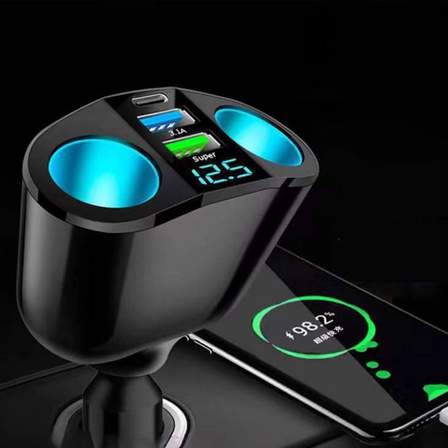 автомобильный прикуриватель с быстрой зарядкой