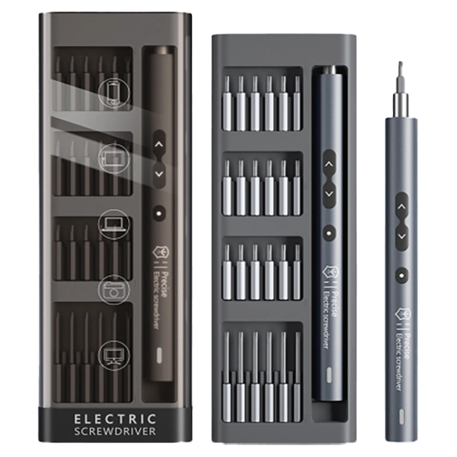 набор с отверткой на аккумуляторе и битами