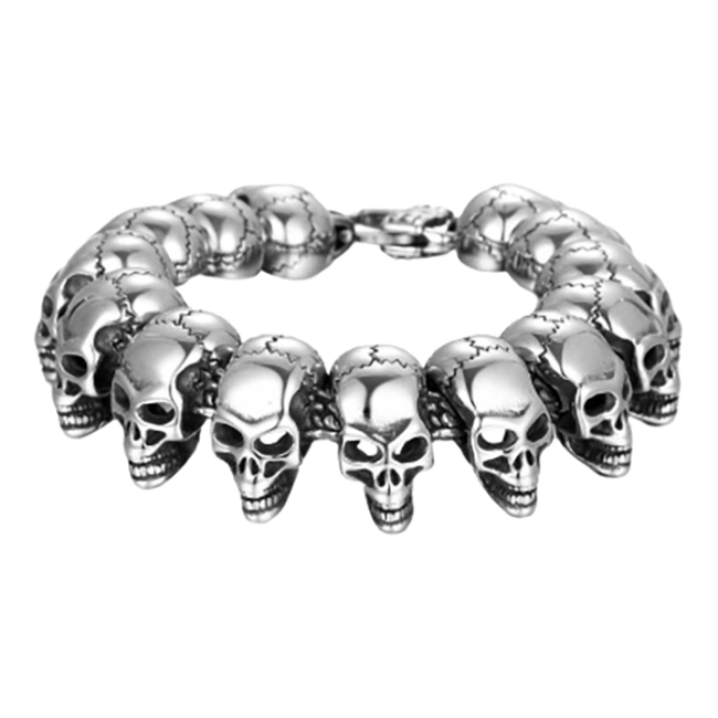 мужской браслет с черепами на руку