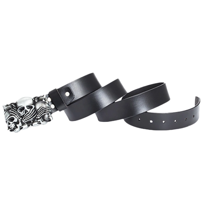ремень с пряжкой с черепами
