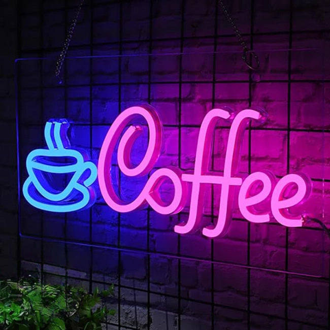 неонова вивіска для кав'ярні