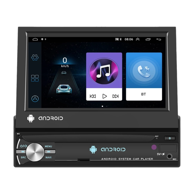 автомагнитола с выдвижным дисплеем на андроиде
