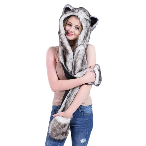 Женская шапка волк